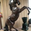 Life size rearing horse bronze