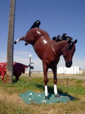 bucking horse aluminum statue