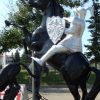 knight on rearing black horse aluminum statue