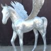 pegasus aluminum statue in aluminum color